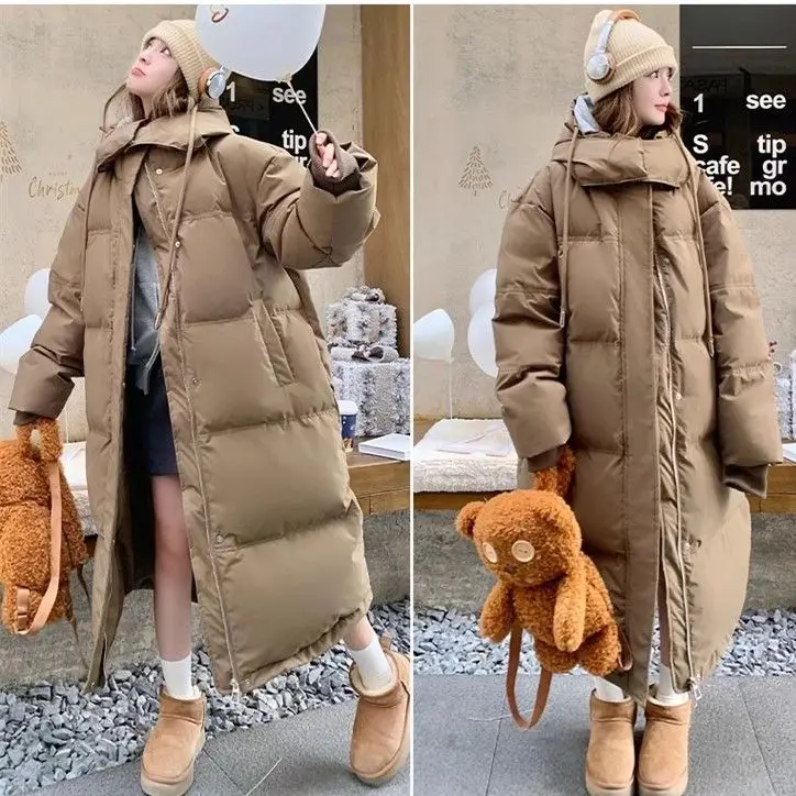 Piumino invernale da donna nuovo per pendolarismo, piumino spesso caldo con cappuccio antivento