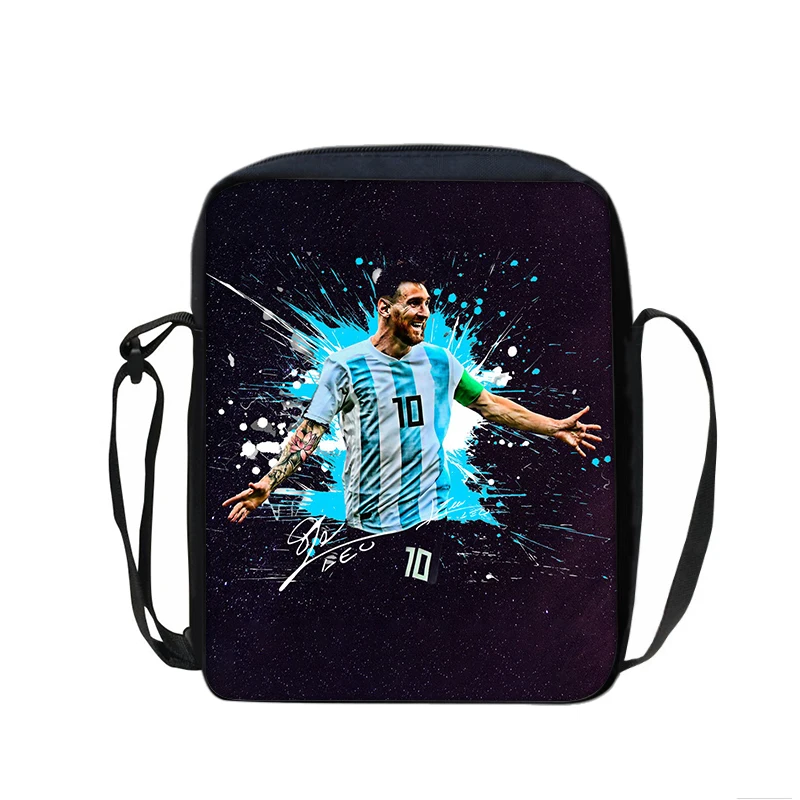 Shoulder Messenger Bag Best Gift Handbag M-Messi Printed Football Star School Bags Phone Bag Football Sports Shopping Bag