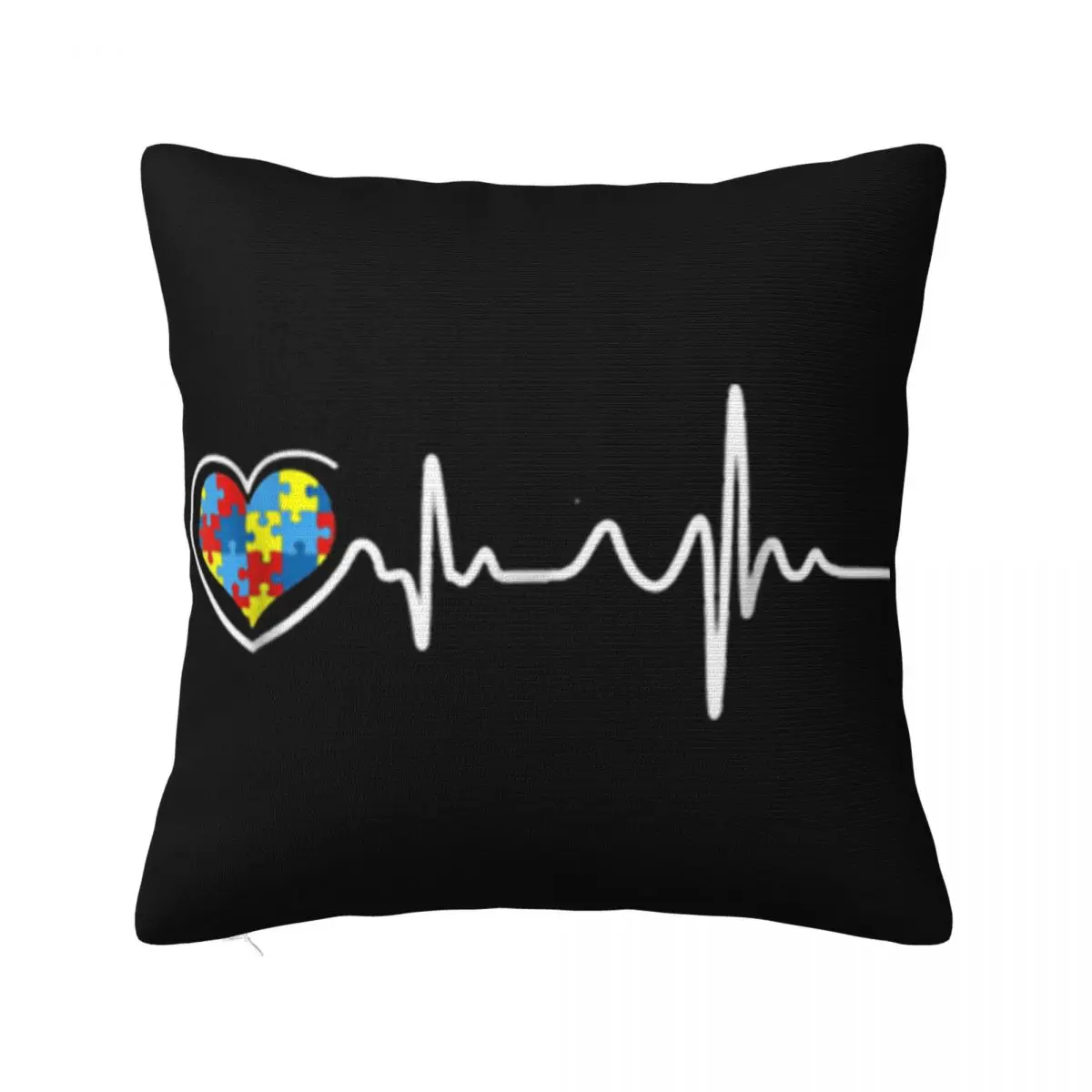 Autism Awareness Heartbeat Breathable Kawaii Tops Wholesale Good Quality Customized Mens Splicing Autumn Pillow Case