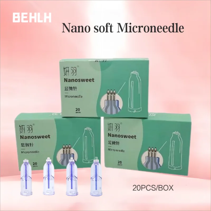 Nano Soft Microneedle para ferramenta de cuidados com a pele Mão Cheia 3 agulhas para anti envelhecimento em volta dos olhos e linhas do pescoço