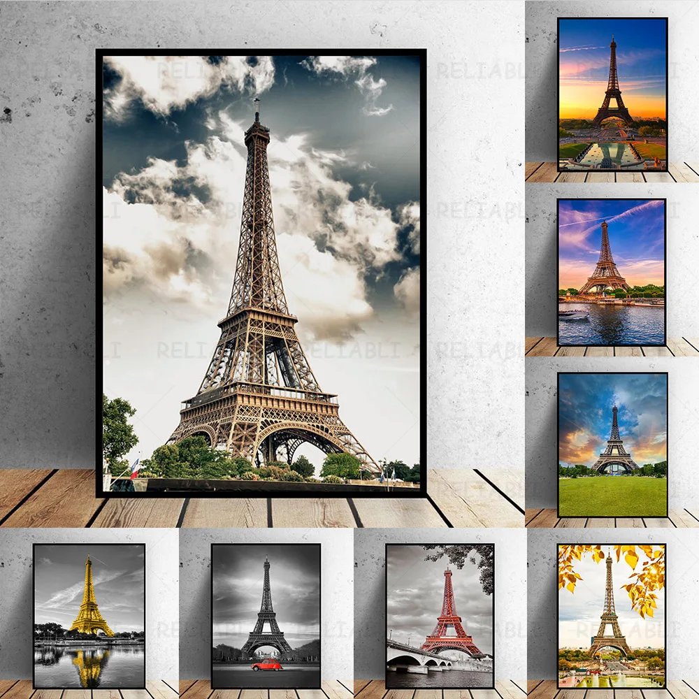 

Nordic Paris Eiffel Tower Canvas Painting Modular Posters and Prints on the Wall for Living Room Home Decoration No Frame