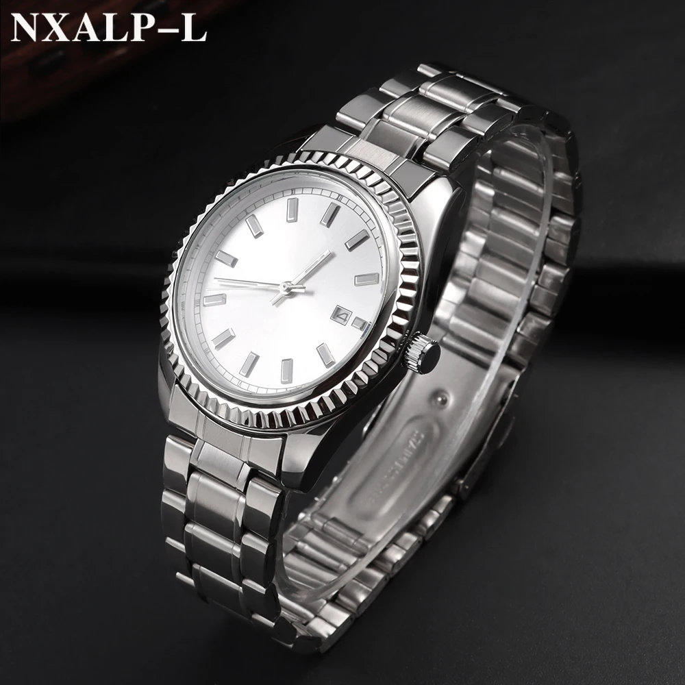 Stainless Steel Watch band 20mm 22mm Curved End Bracelet for Seiko for Omega Strap Men's Metal Wristband Folding Safety Buckle