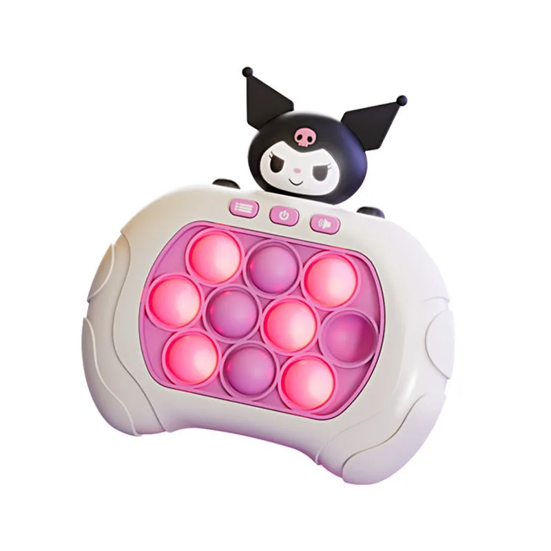 

999 Level Kuromi Quick Push Bubbles Game Machine Kids Fun Whac-A-Mole Squeezing Anti Stress Sensory Bubble Fidget Toy Gifts