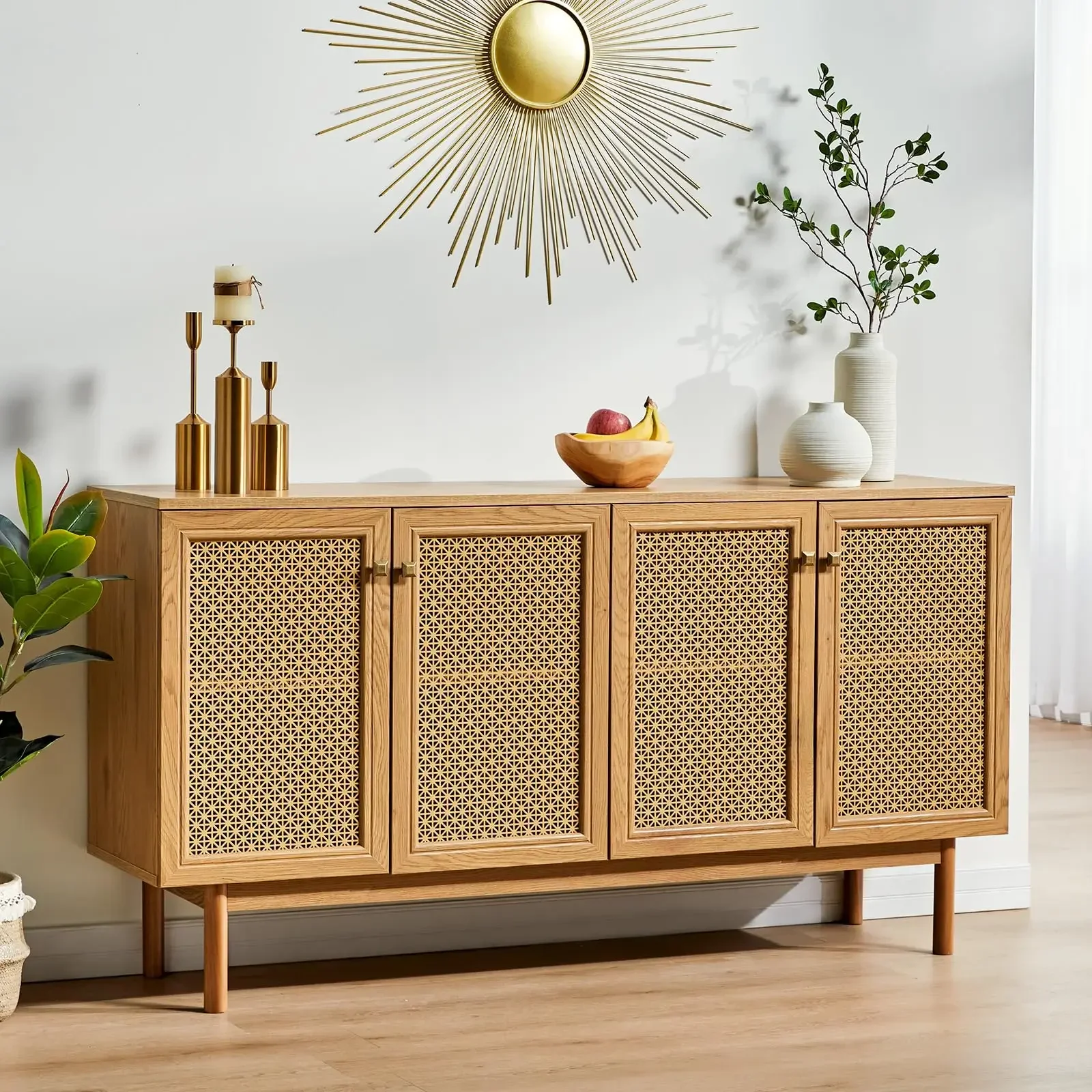 

Modern design sideboard self-service cabinet with doors and drawers Wooden storage