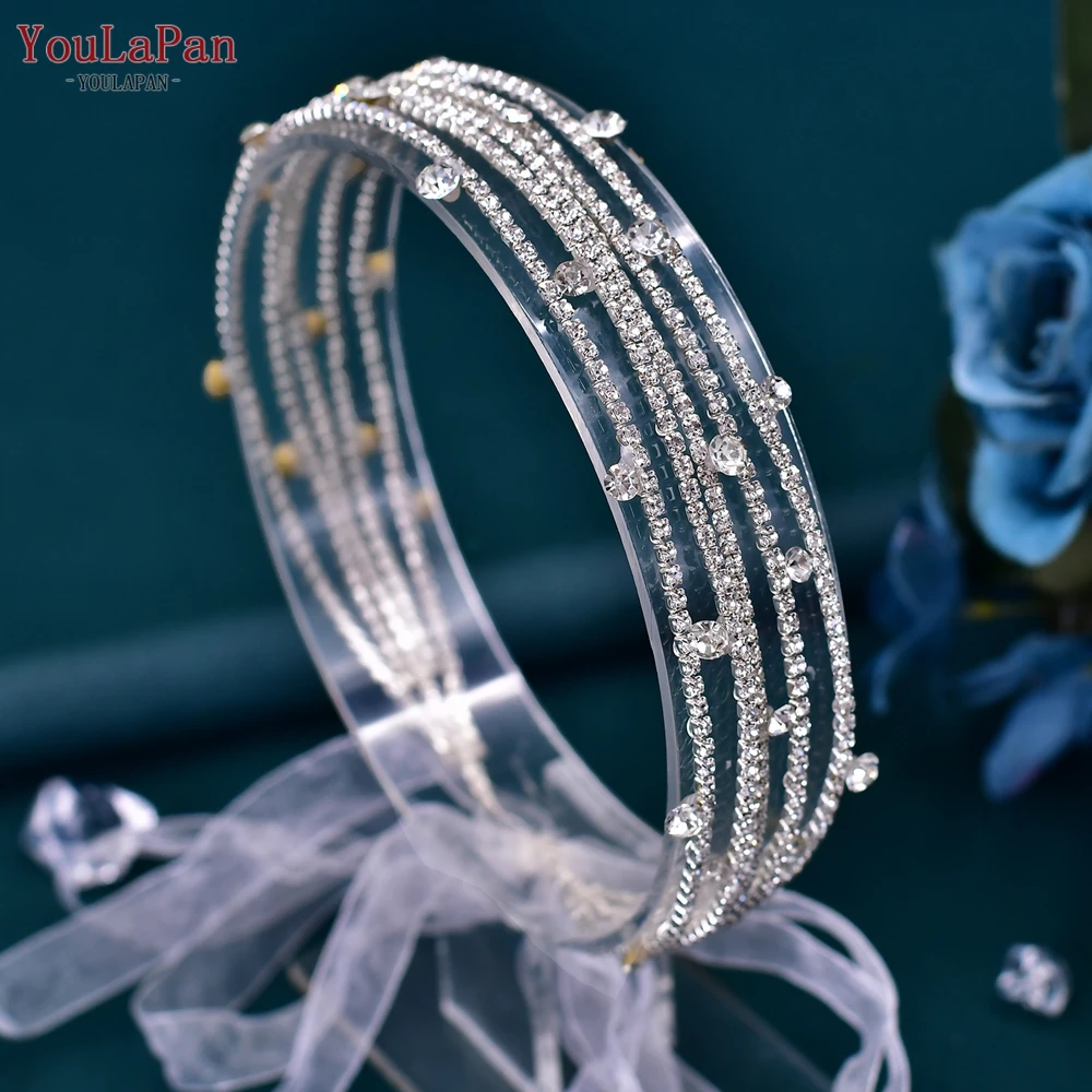 

YouLaPan Wedding Hair Accessories Drill Chain Bridal Hair Vine Headband Woman Headpiece Shiny Bride Multi-layer Headdress HP549