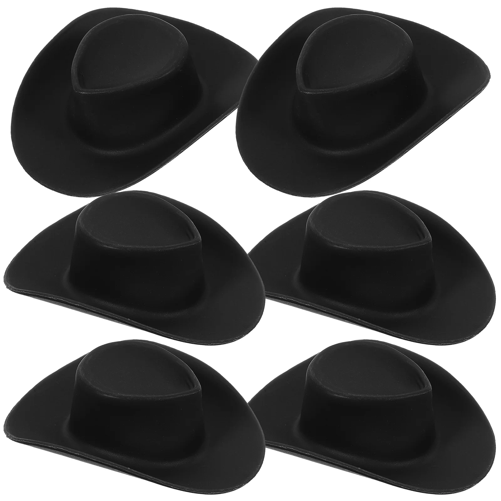 

50 Pcs Dollhouse Cowboy Hat for Pets Wear-resistant Tiny Hats Mall Delicate Miniature Plastic Replaceable Dolls