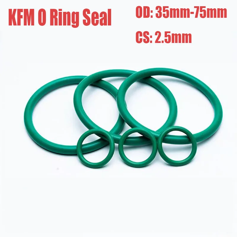 FKM O Ring Seal OD35mm-75mm CS2.5mm Fluorine Rubber O-Rings Sealing Gasket Oil Resistant Acid & Alkali Resistant Heat Resistant