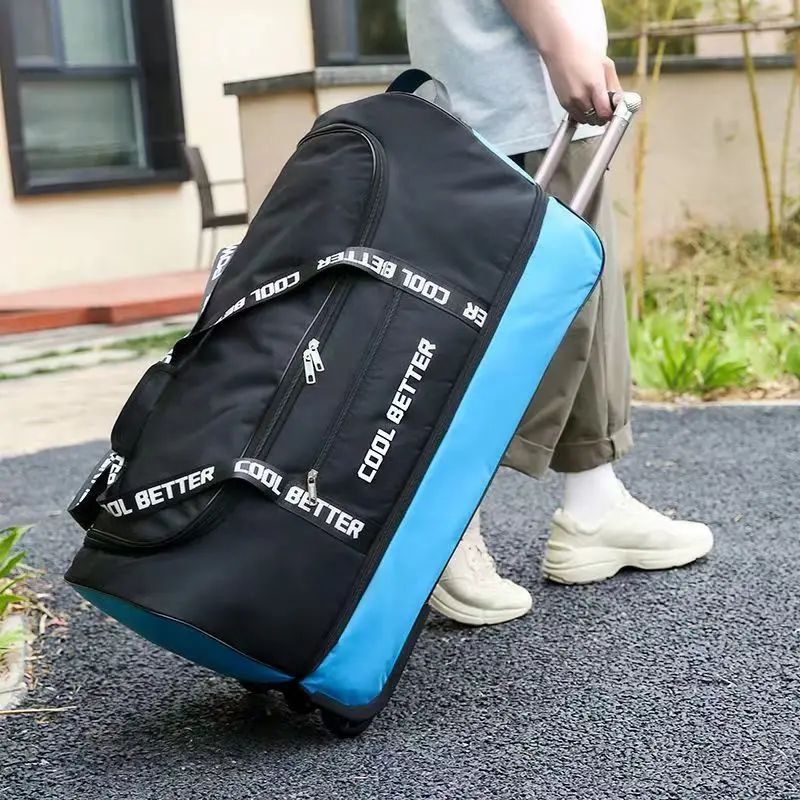 Oxford-Sac de voyage à roulettes de grande capacité, sac à dos initié à l'enregistrement des bagages, sac à filer longue distance