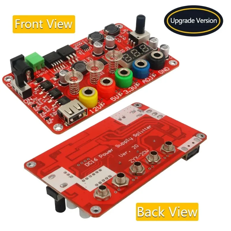 New Version of ATX Power Breakout Board and Acrylic Housing Kit, with ADJ Adjustable Voltage Knob and Touch Cables