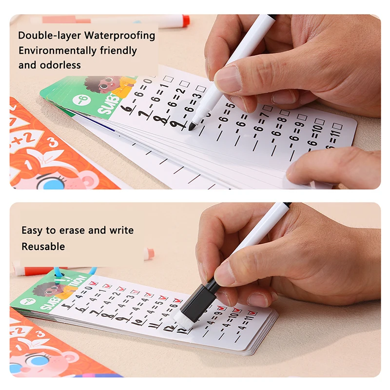 Cálculos matemáticos Montessori juguete de matemáticas principiantes practican la tarjeta de prueba de fracciones aritméticas herramientas de aprendizaje para la escuela primaria