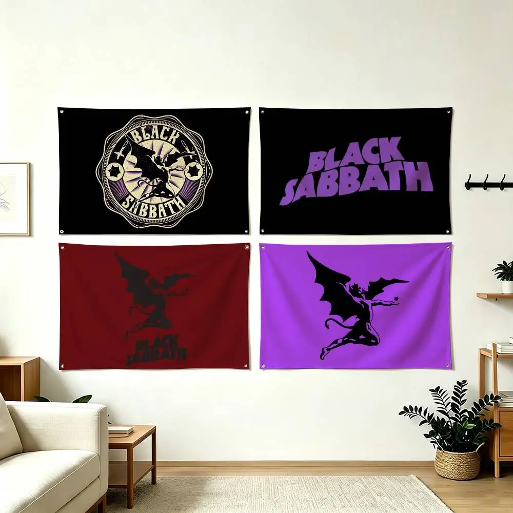 B-Black Sabbath Metal Band Flag Suitable For Party Club Outdoor Interior Wall Decoration Banner Fans Gift