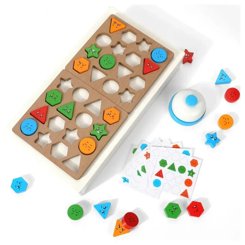 @@Montessori Forma Colore Gioco di abbinamento geometrico Memoria Scacchi Selezionatore Giocattolo Colore Giocattoli educativi sensoriali per bambini Baby@@