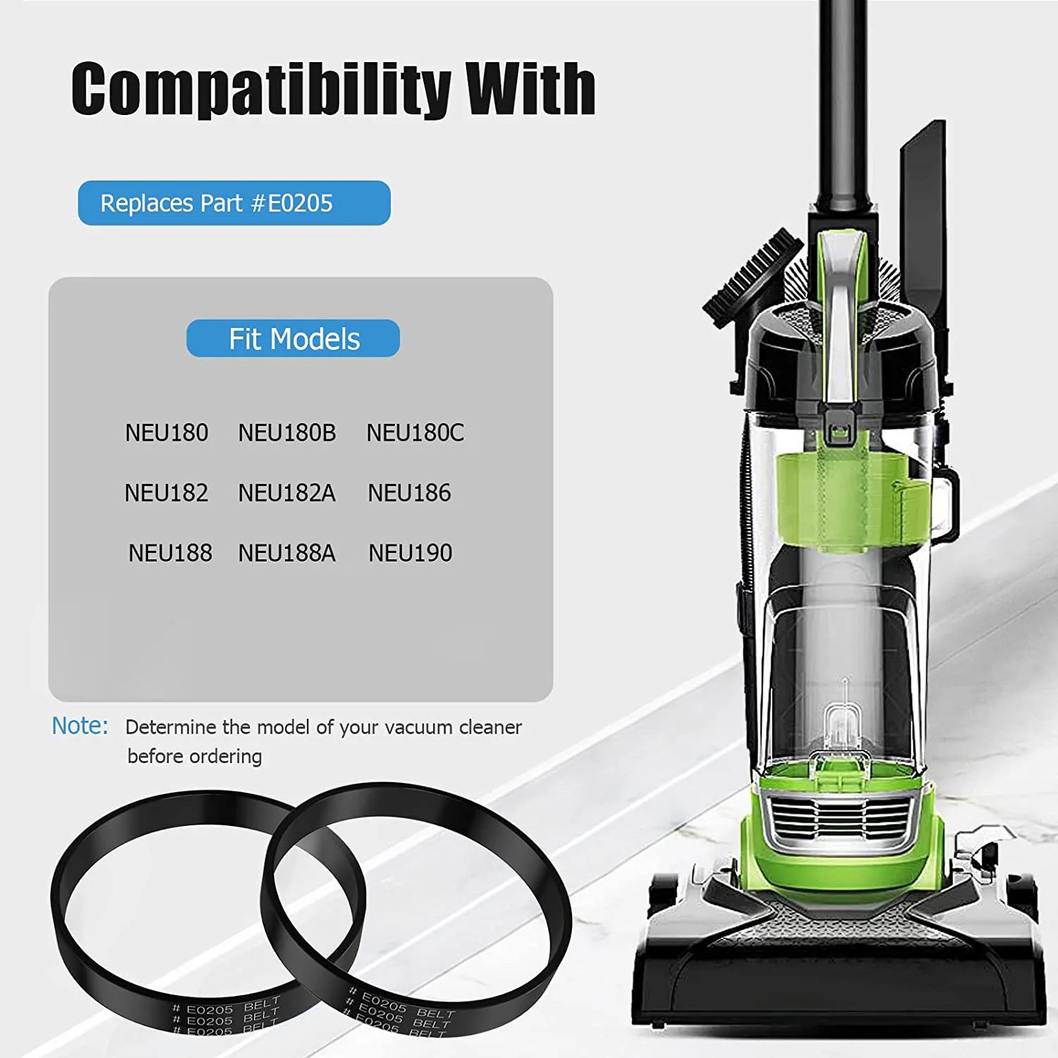 

ABWP-4 Pack Vacuum Belt E0205 For Eureka Powerspeed Lightweight Vacuum Cleaner Belt Parts