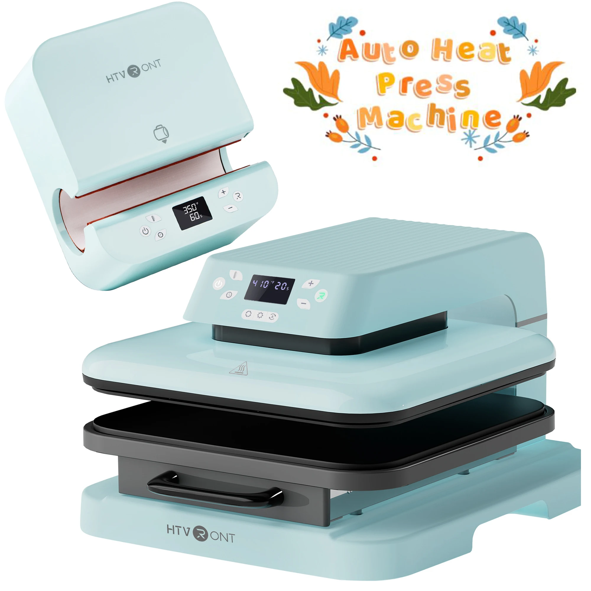 Imagem -01 - Htvront Auto Heat Press Machine Bundles Auto Caneca Tumbler Heat Press Machine para Cricut Sublimação Ferro Faça Você Mesmo Cups T-shirt Presentes