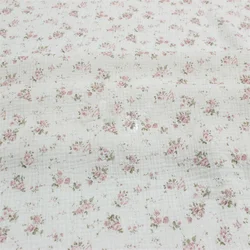 100x135cm Cotton Crepe Fabric Flower Printed Seersucker Fabric for DIY Sewing Patchwork Baby Cleeping Wear Clothes