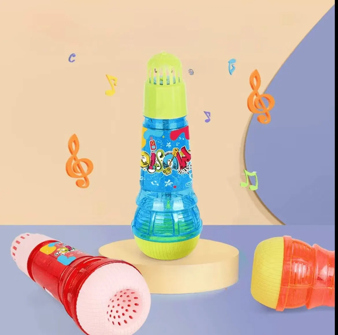 Microfono eco grande 24cm microfono eco fisico per bambini giocattolo per cantare musica illuminazione eco produzione pratica