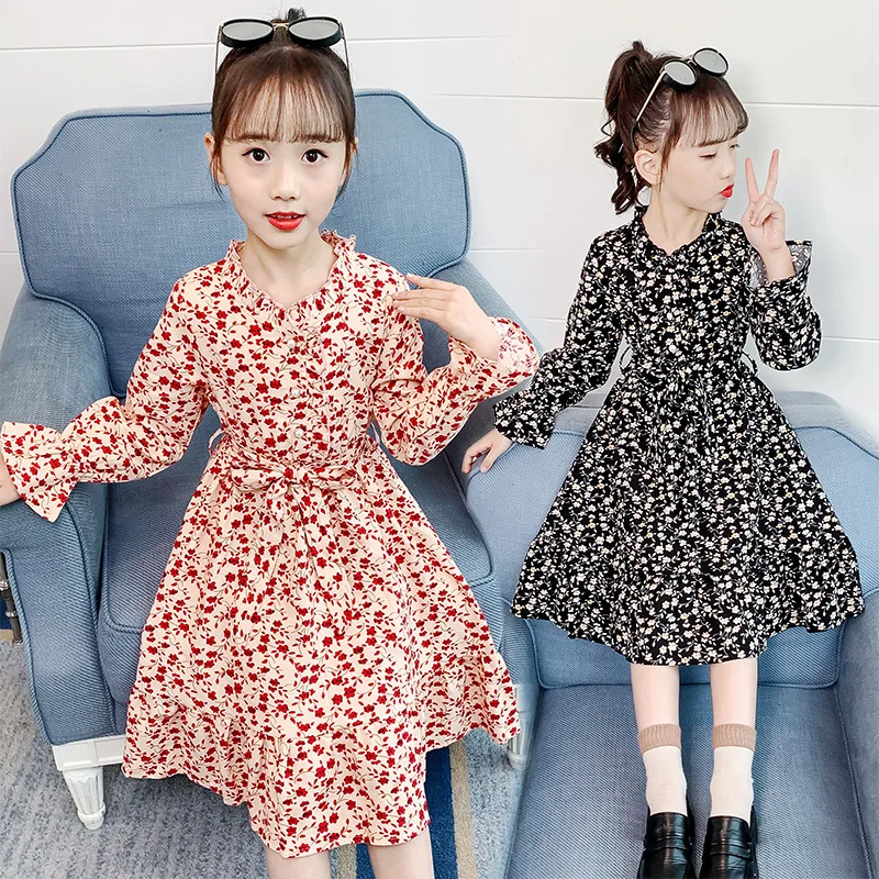 

Girls Dresses Baby Girl Dress Princess Floral Dress For Kids Long Sleeves Vestidos Spring Children Clothes 4 6 8 10 12 Years