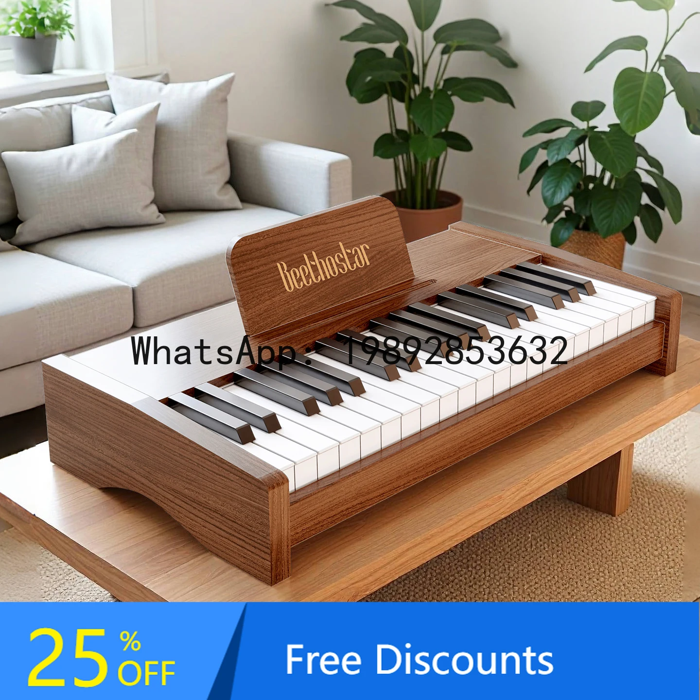 

Wooden Small Piano Children's Beginner Boys and Girls Baby Enlightenment Toy Mini Electronic Keyboard