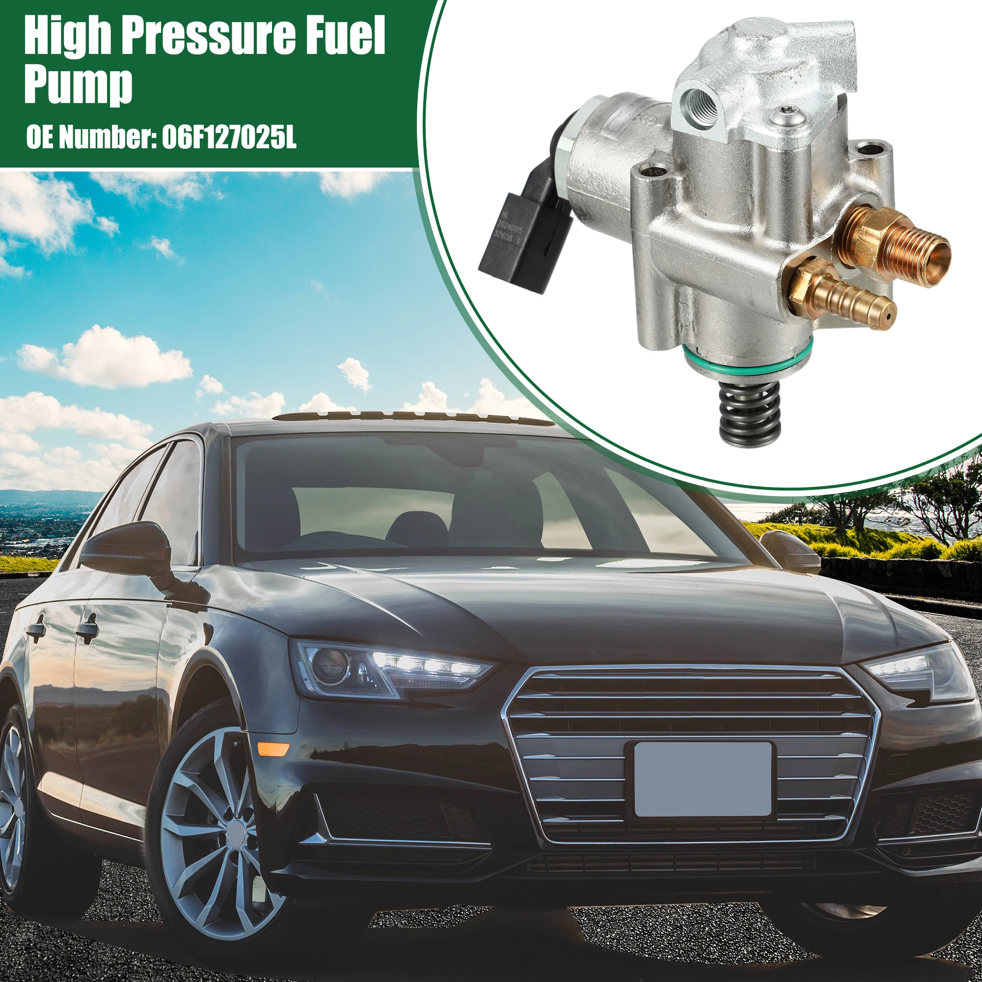 

X Autohaux High Pressure Fuel Pump Replace for Audi A4 2005-2008 for Audi A4 Quattro 2005-2008 No.06F127025L Silver Tone