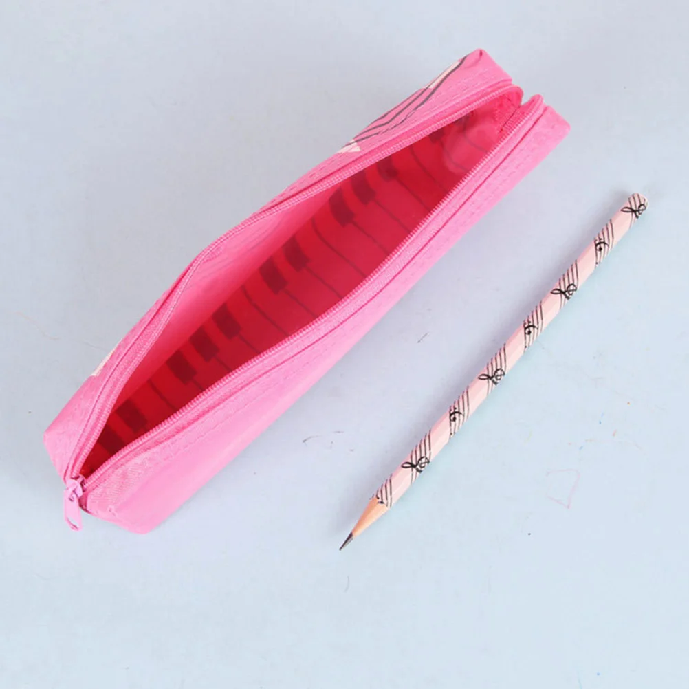 

3 Pcs Piano Pen Bag Square Single Storage Holder Black Blue Pink Oxford Students Portable Daily Use