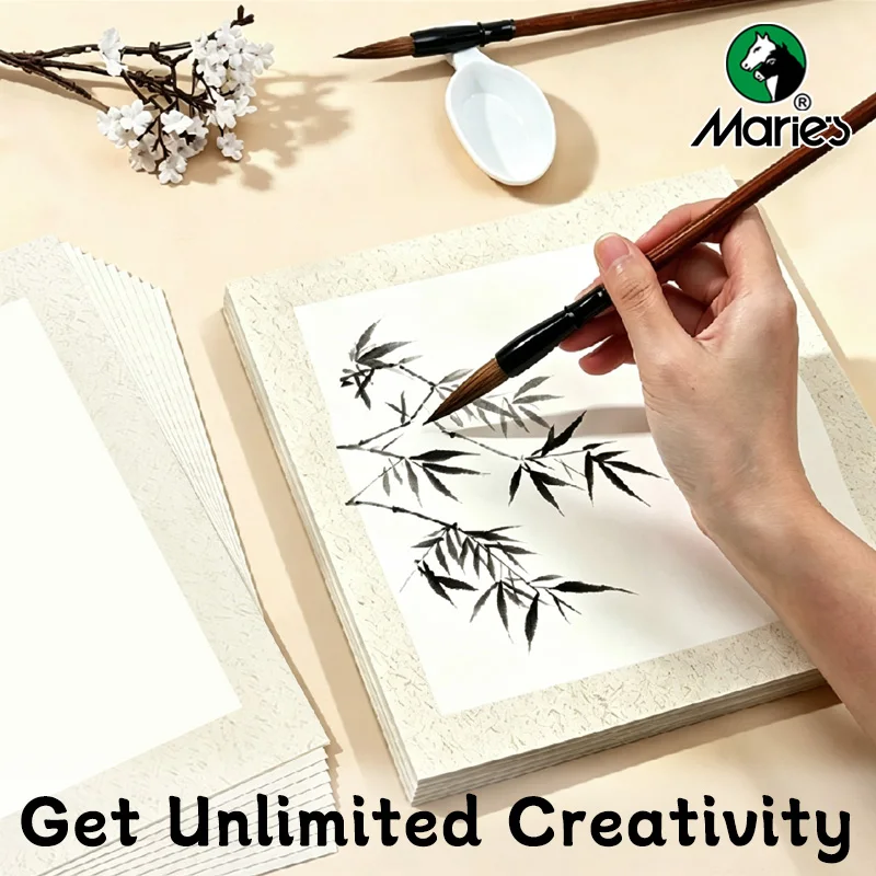 Marie's 20 Sheets Rice Paper, Soft Square Xuan Paper 13x13 inch, Sheng (Raw) Xuan Paper for Artists and Adults