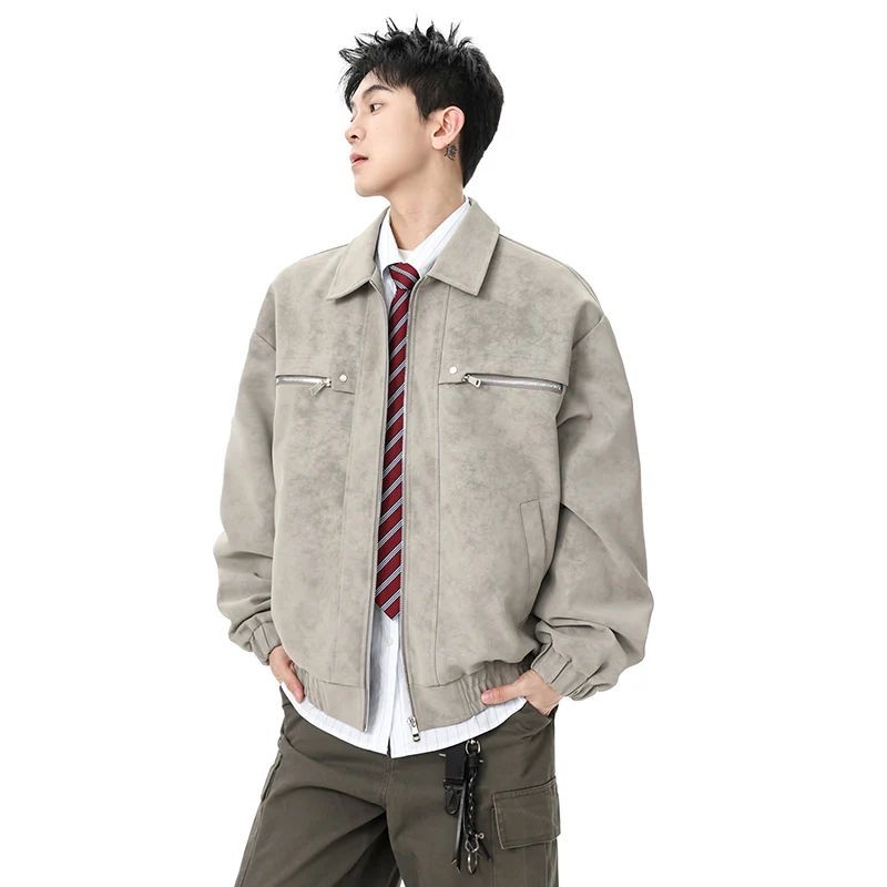 2026 Spring/Summer American Tie-Dye Train Flight Jacket Leather Coat for Men and Women High-end Style Coat