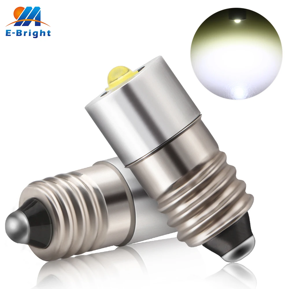 

E10 LED Upgrade Flashlight Bulbs 3W AC/DC 6-30V Torch LED Bulb Conversion Kit for Torch Lantern Bike Work Light Maglit Bulbs 2X