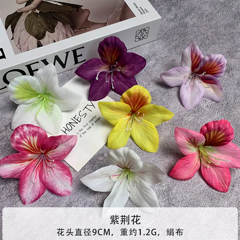 11 Pcs Artificial Bauhinia Flower DIY Accessories Handmade Realistic Fake Flowers for Gifts Hair Ornaments Wedding Party Decor