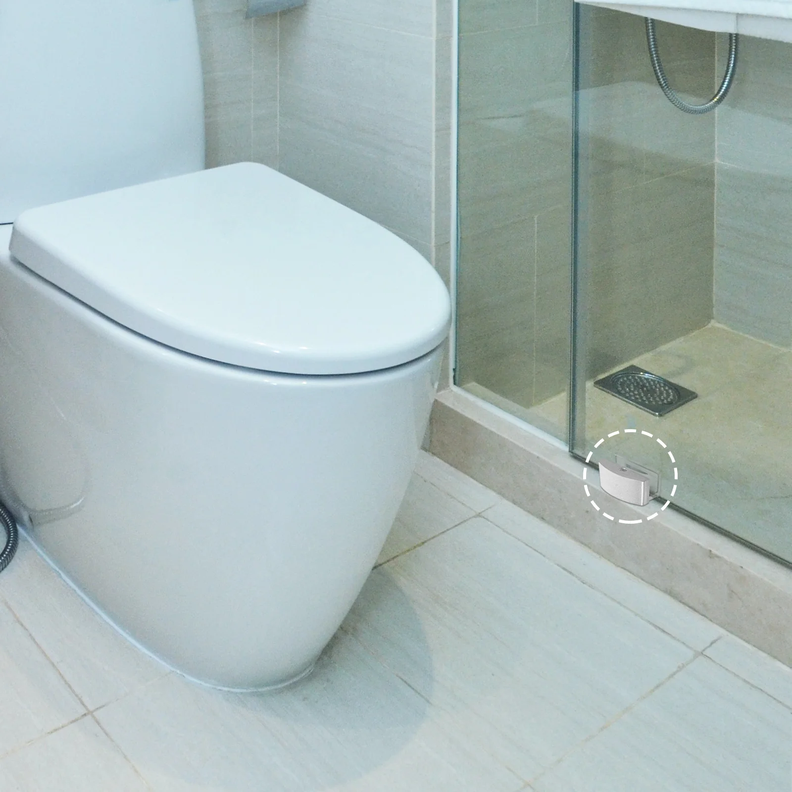 

Bottom Mount Door Guide for Glass Shower Doors 5-14Mm Thickness Aluminum Rubber Guide Prevents Swinging Bathroom Sliding