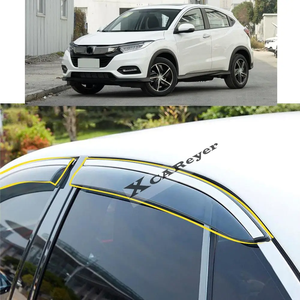 

Для Honda EV1 XRV HRV HR-V Vezel 2014-2015 2016 2017 2018 2019 2020 2021, наклейка на окно, стекло, ветрозащитный козырек от дождя/солнца, вентиляционное отверстие