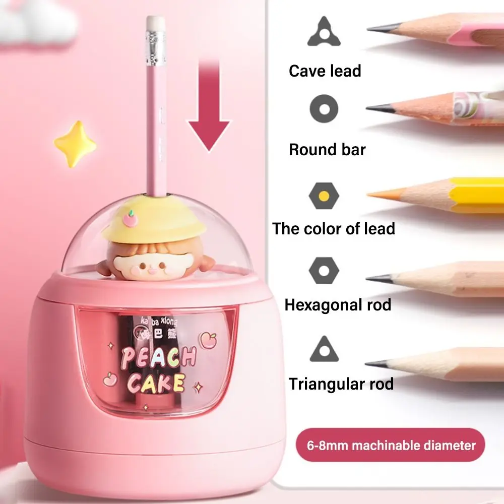 Cute Sharpener Battery Charging Electric Pencil Sharpener Switch Automatic Pencil Sharpener Creative Stationery Office School