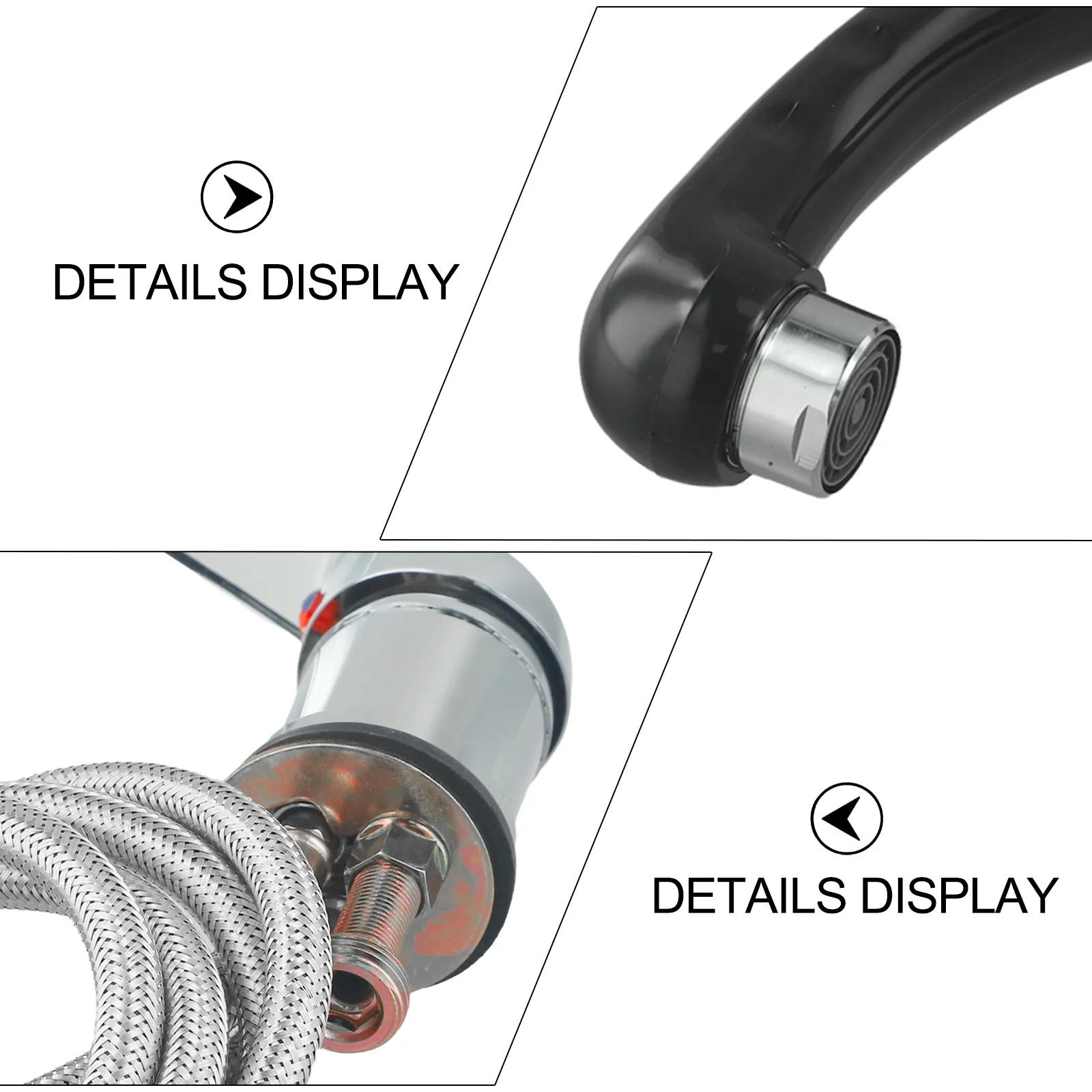 Chrome Single Handle Mixer Faucet Sink Extended Reach Single Handle Design Three Connections Salon Hairdressing