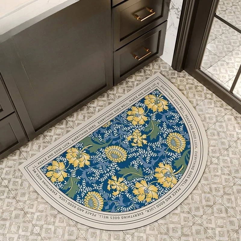 

Коврик для пола из диатомовой грязи в ванной комнате, полукруглый противоскользящий быстросохнущий коврик для ног, впитывающий бытовой ковер для двери унитаза