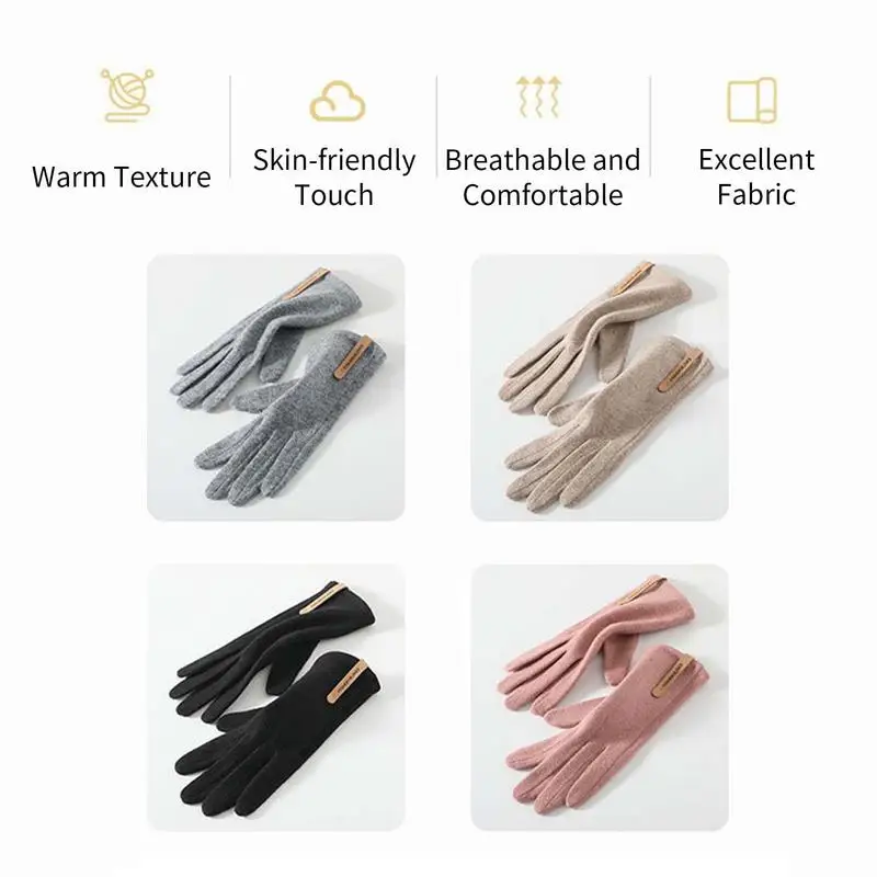 Winter Touchscreen Gloves For Women Cold Weather Gloves With Warm Lining Cold Weather Warm Gloves Suit For Running Driving