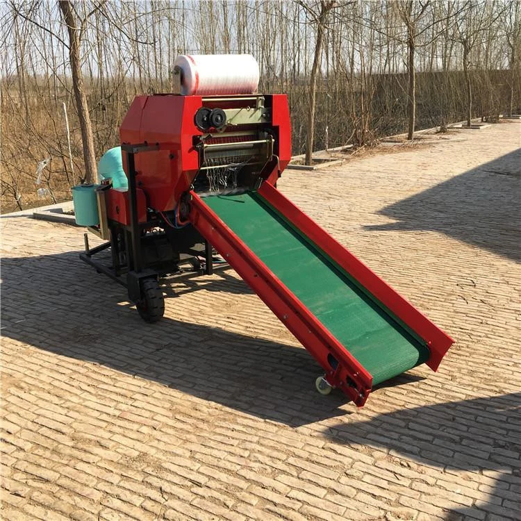 Efficient Grass Round Bale Type Compressing Packing Machine Corn Straw Silage Pressing Baling Machine