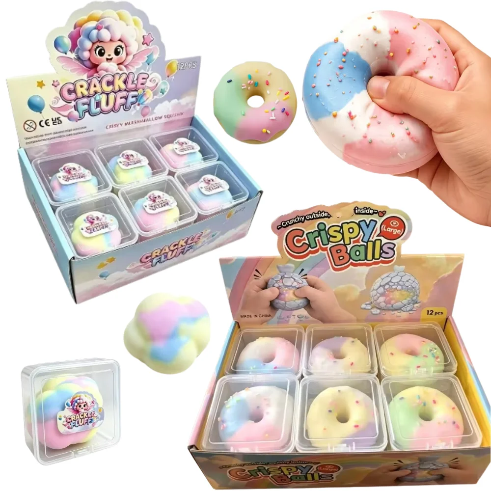 Hot Selling Crispy Donut Squishy Toy, Macaron Cat Paw Chocolate Crunchy Stress Relief Vent Fidget Toy