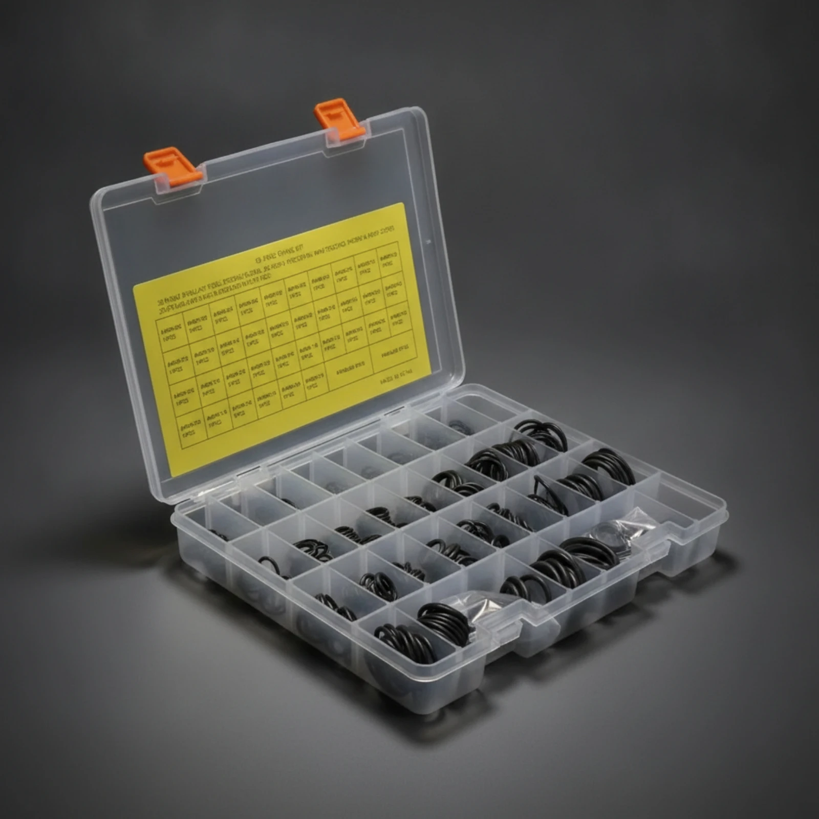 Multi Compartment Storage Case Organizer Box O Ring Assortment with Box Clear Indexed Compartments for Repair Jobs