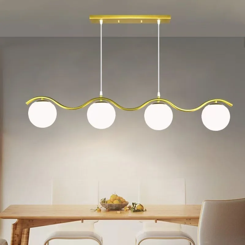 Modern Minimalist Wave Shaped Pendant Light Starry Sky Glass Ball Pendant Light Restaurants Kitchens Homes Ceilings Lighting
