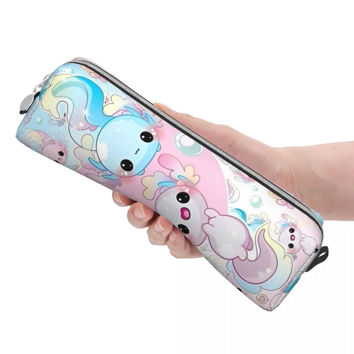 Axolotl Animal Pencil Cases Mexican Salamander Pen Box Bag Girl Boy Big Capacity School Supplies Gift Pencil Pouch