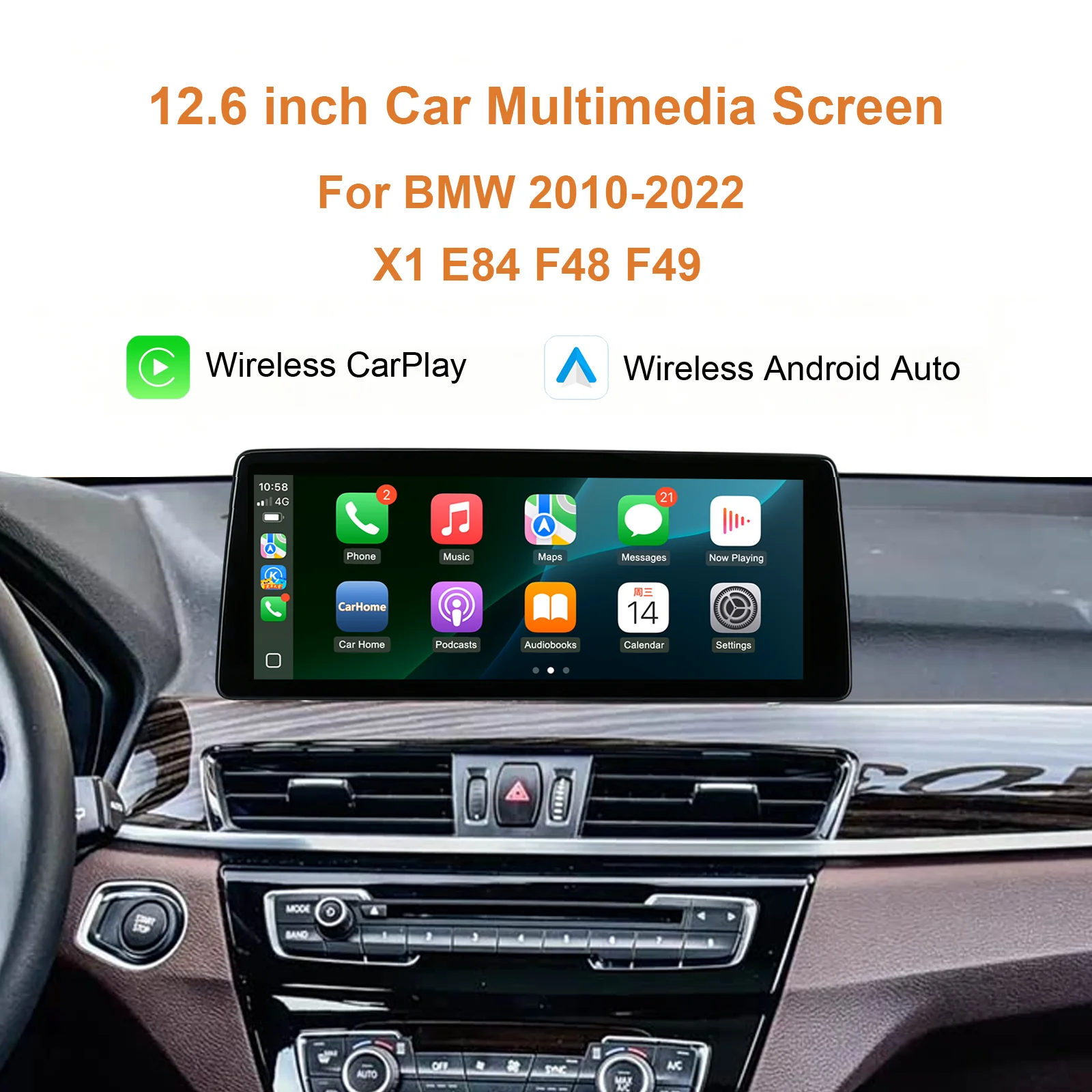 Ezonetronics 2400*900 Wireless Carplay Multimedia Linux Touch Screen for BMW X1 E84 F48 F49 2010-2022 with CIC NBT EVO System