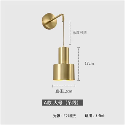 

tricolor light Simple Golden Inclined Tube Porch Living Room Dining Bedroom Decor Wall Lamp Luxury Creative Light Fixtures