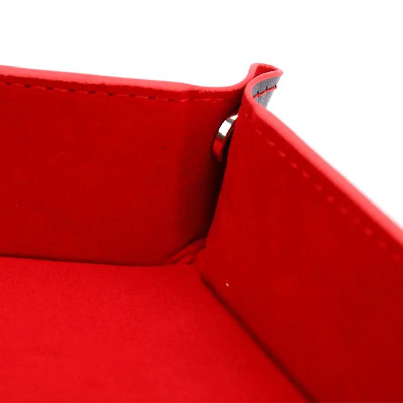 صندوق صينية نرد قابل للطي عالي الجودة من جلد البولي يوريثان قابل للطي على شكل عملة سداسية لعبة النرد المربعة #6