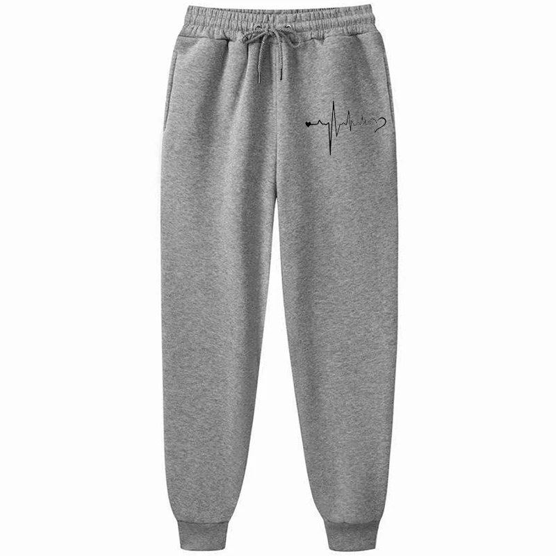 Celana olahraga wanita, bawahan Jogger longgar pinggang elastis dengan saku atletis Gym Fitness jogging