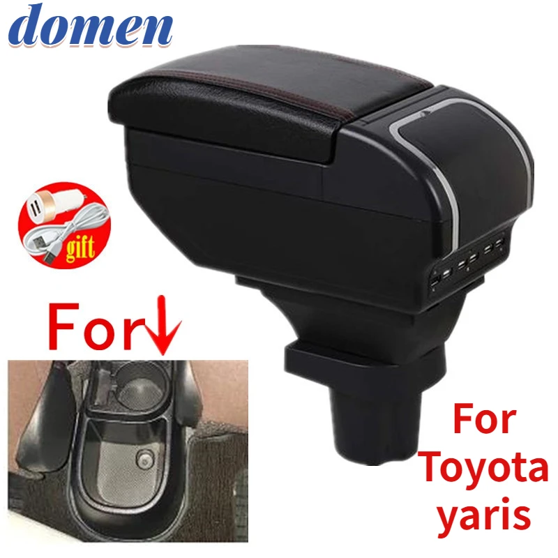 

For Toyota yaris vitz Jewela model Armrest box Rotatable Center Centre Console Storage Box with USB interface decoration accesso