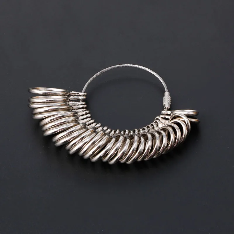 Ring Sizer Measuring Tool Measure Finger Rings Sizing Set Metal Ring Mandrel Gauge US Size 1-13 Jewelry Tools Drop Shipping