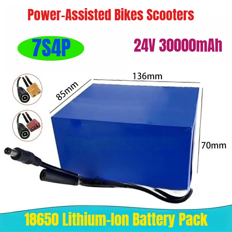 

24V 7S4P 30000mAh for Power-Assisted Bikes Scooters 18650 Lithium-Ion Battery Pack