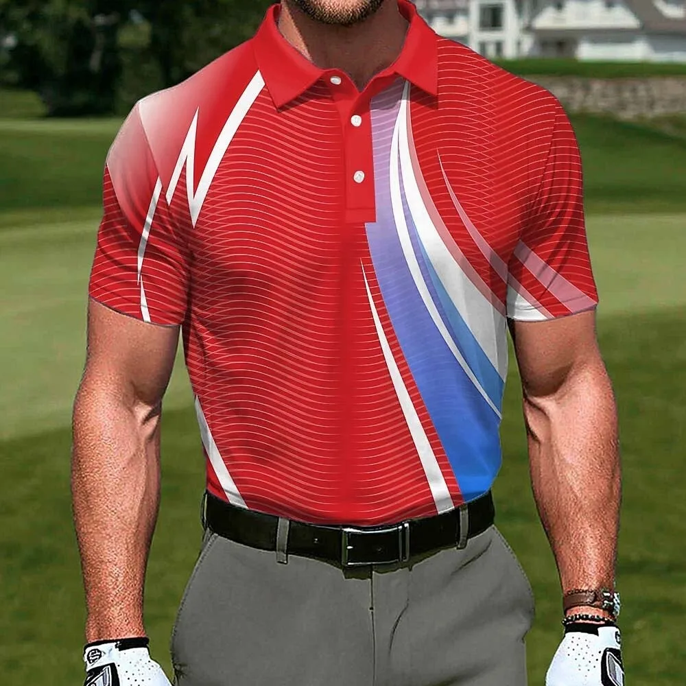 

Men's Abstract Golf Sports Polo Shirts Short Sleeve Polo Shirts Collared Shirts Casual Athleisure Buttons Summer Men's clothing