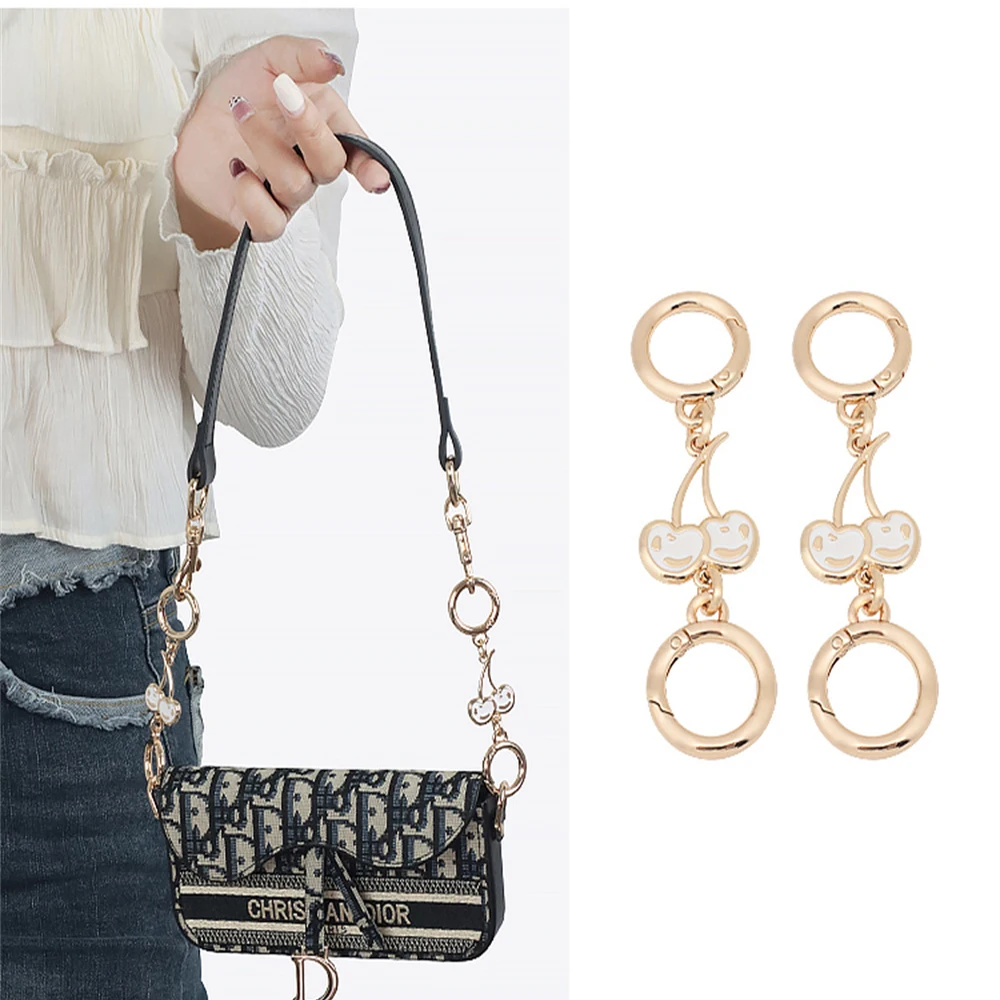 1/2Pcs Bag Strap Extender Alloy Cherry Link Purse Strap Extender Bag Chain Handbag Extender Clutch Strap Extension with Buckle