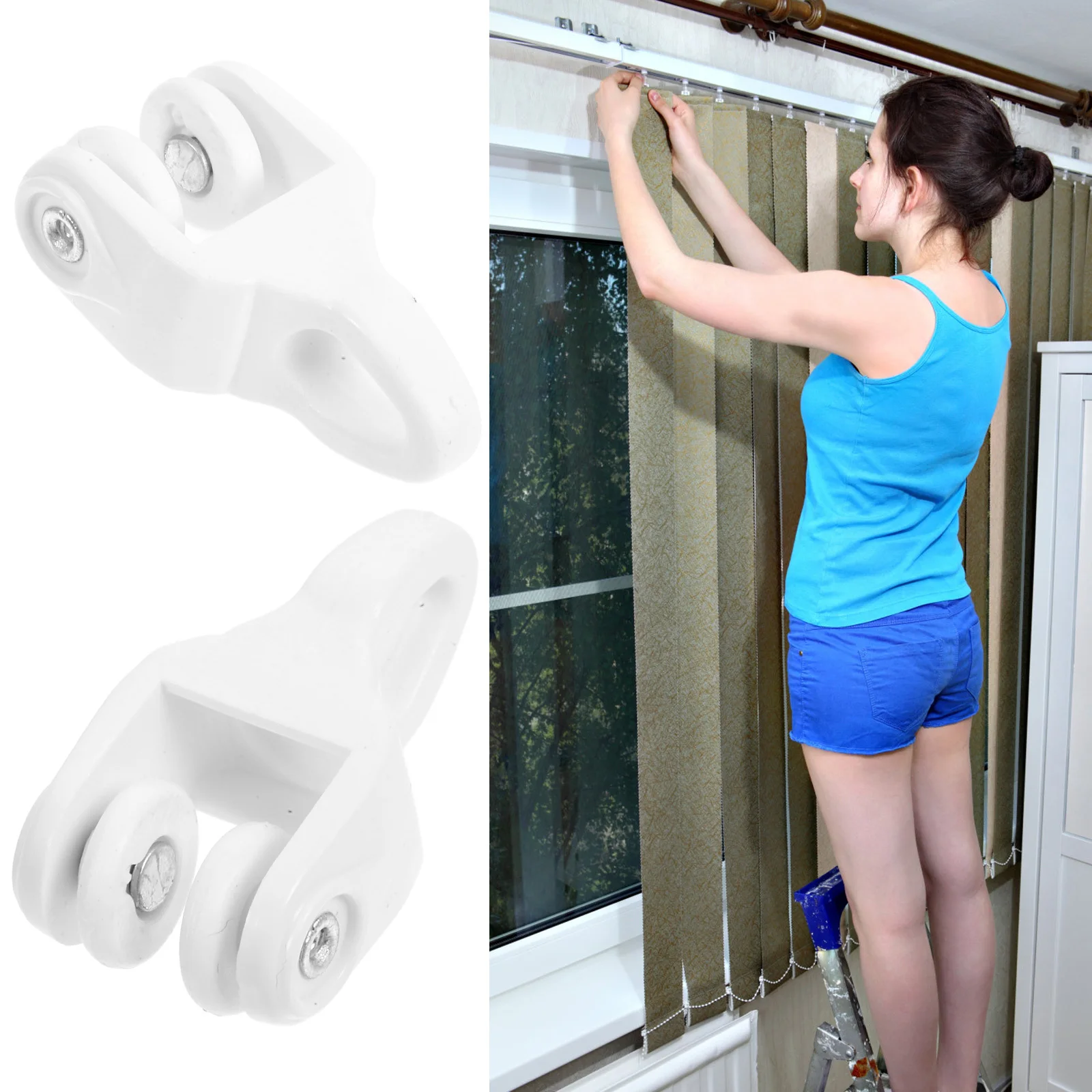 30 قطعة الستار المسار الناقل الإنزلاق بكرات بولي كلوريد الفينيل حبة الصامت Abs السلس الستائر السكك الحديدية انزلاق طائرة شراعية للمنزل فندق مكتب دش