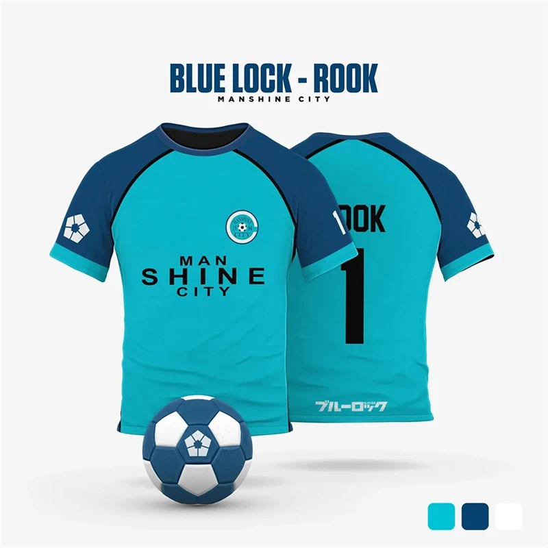 Blue Lock Manshine City Cartoon Anime Cosplay Men Jersey Summer Short Sleeve  Tee Custom Name Number Tops 2025 Women T-shirt image 5